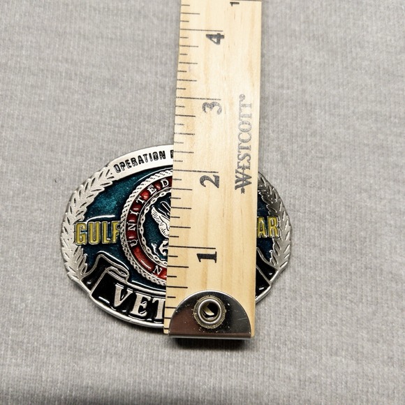 Vtg Silver Operation‎ Desert Storm Veteran Belt Buckle Resin Made In USA - Picture 8 of 9